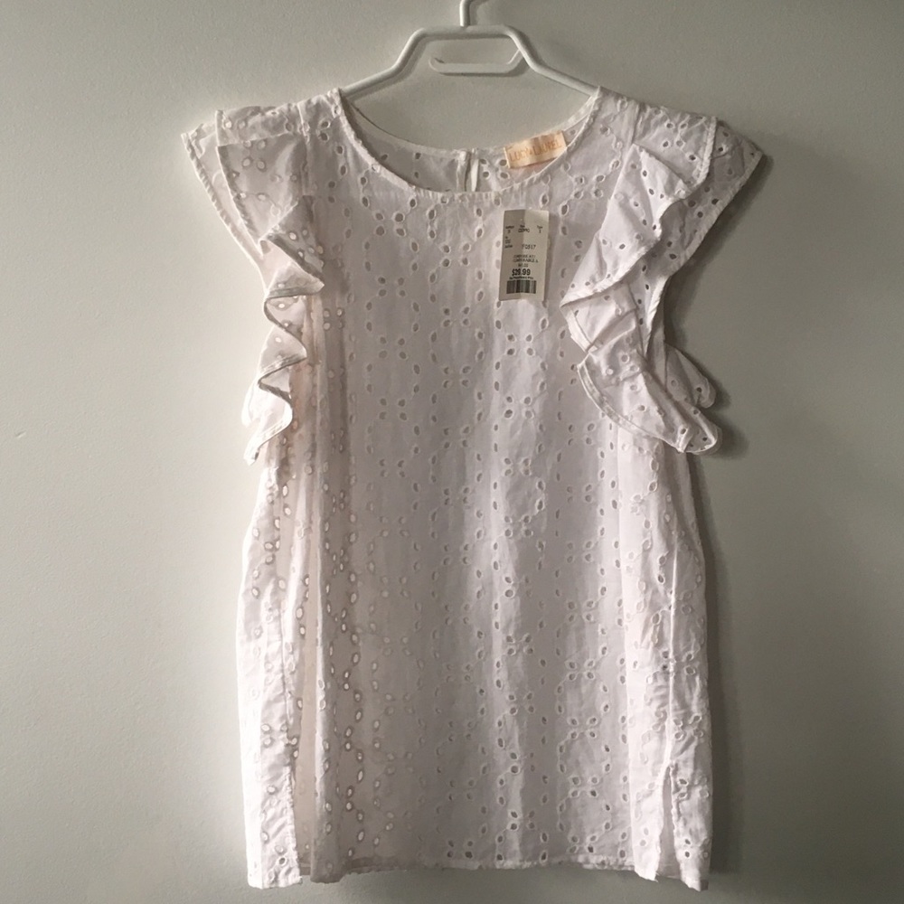 Eyelet cap sleeve tank